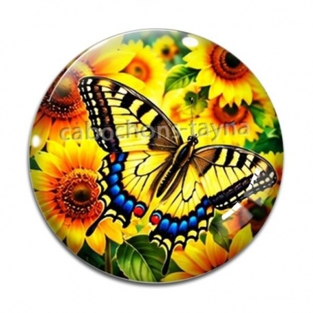 Cabochon Verre - papillon