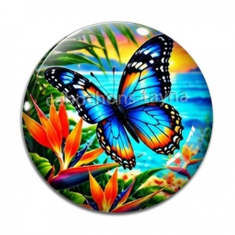 Cabochon Verre - papillon