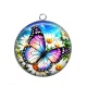 Pendentif Cabochon Argent - papillon