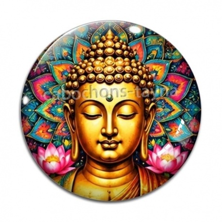 Cabochon Verre - bouddha méditation
