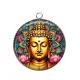 Pendentif Cabochon Argent - bouddha méditation