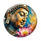 Cabochon Verre - bouddha méditation