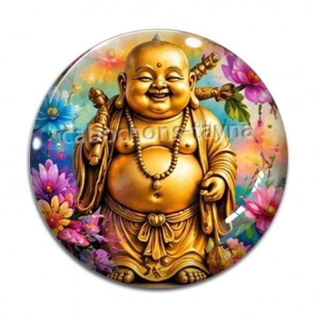 Cabochon Verre - bouddha rieur