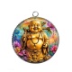 Pendentif Cabochon Argent - bouddha rieur