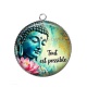 Pendentif Cabochon Argent - méditation proverbe Tout est possible