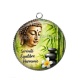 Pendentif Cabochon Argent -  méditation proverbe Sérénité Equilibre Harmonie