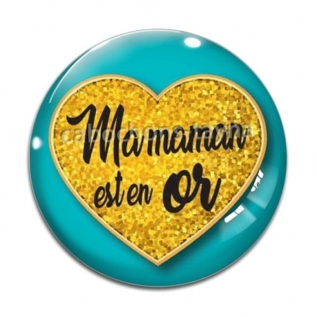 Cabochon Verre - maman en or