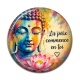 Cabochon Résine - méditation La paix commence en toi 