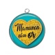 Pendentif Cabochon Argent - maman en or