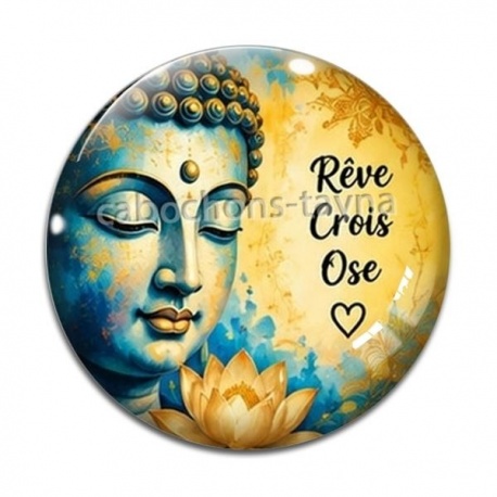 Cabochon Verre -  méditation Rêve Crois Ose