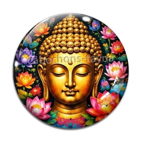 Cabochon Verre - bouddha méditation
