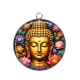 Pendentif Cabochon Argent - bouddha méditation