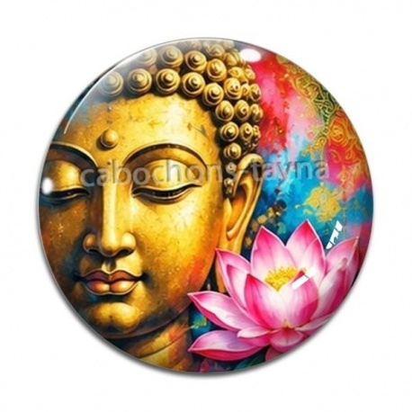 Cabochon Verre - bouddha méditation