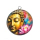Pendentif Cabochon Argent - bouddha méditation
