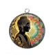 Pendentif Cabochon Argent - bouddha méditation