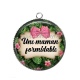 Pendentif Cabochon Argent - maman formidable