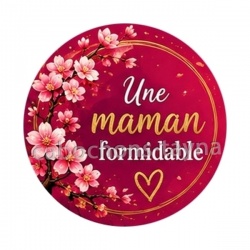 une maman formidable, Cabochon verre ou résine, Porte-clés, magnet, miroir