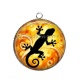 Pendentif Cabochon Argent - salamandre