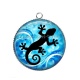 Pendentif Cabochon Argent - salamandre