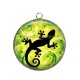 Pendentif Cabochon Argent - salamandre