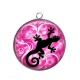 Pendentif Cabochon Argent - salamandre