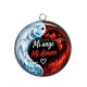 Pendentif Cabochon Argent - mi ange mi démon