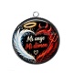 Pendentif Cabochon Argent - mi ange mi démon