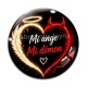 Cabochon Verre - mi ange mi démon
