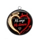 Pendentif Cabochon Argent - mi ange mi démon