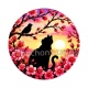 chat noir fleur