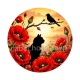 chat noir fleur coquelicot