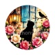 chat noir fleur