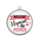 Pendentif Cabochon Argent - meilleure maman