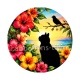 chat noir fleur