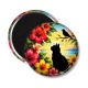 Magnet's - chat noir fleur
