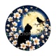 chat noir fleur de cerisier