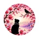 chat noir fleur de cerisier