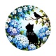 chat noir fleur 
