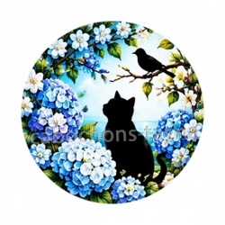 chat noir fleur 