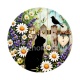 chat noir fleur sauvage