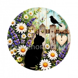 chat noir fleur sauvage