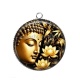 Pendentif Cabochon Argent -  méditation