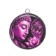 Pendentif Cabochon Argent - méditation