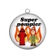 Pendentif Cabochon Argent - super pompier