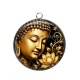 Pendentif Cabochon Argent - méditation