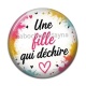 Cabochon Résine - une fille qui déchire