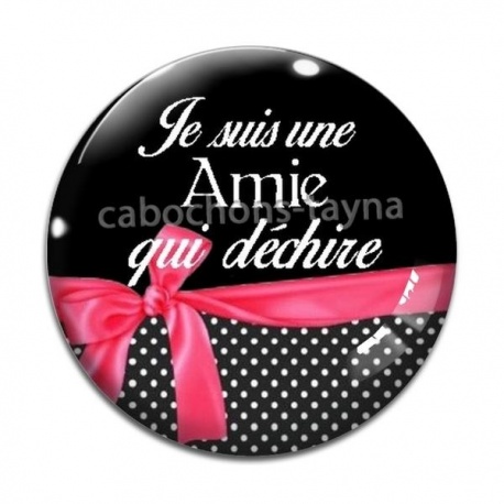 Cabochon Verre - amie qui déchire