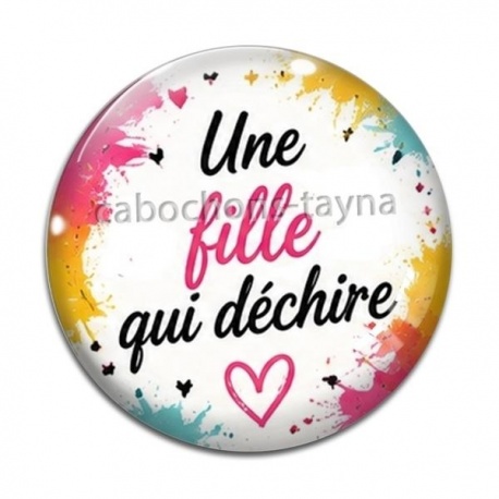 Cabochon Verre - une fille qui déchire