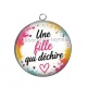 Pendentif Cabochon Argent - une fille qui déchire
