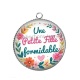 Pendentif Cabochon Argent - une petite fille formidable